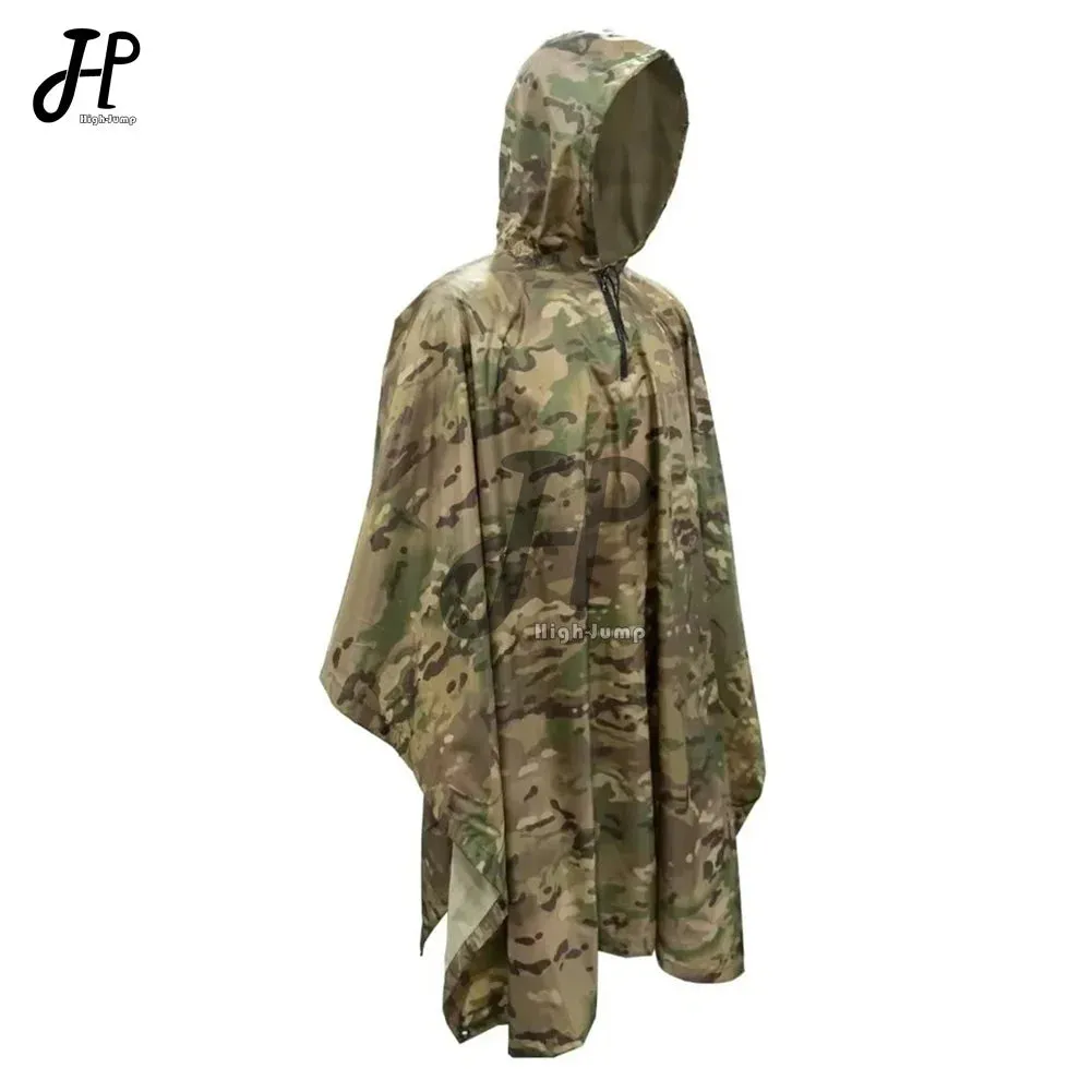 CP Military Poncho Rainwear 210T Nylon PVC Waterproof Fabric Rainwear Camouflage War Game Hunting Airsoft Accessories Rain Coat