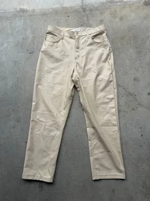 Cream Leather Pants