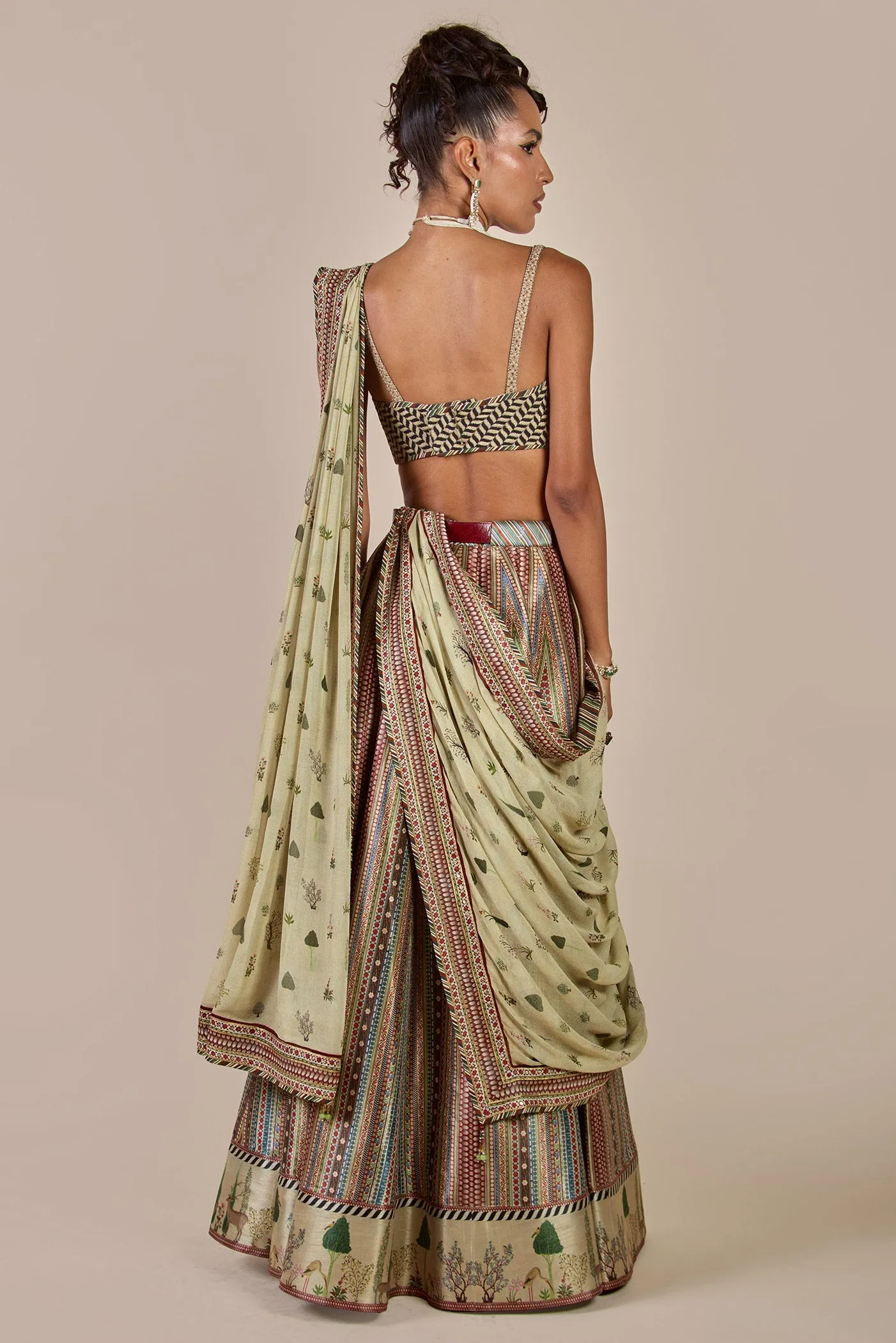 Creme Ivory - Multi Hued Skirt Set