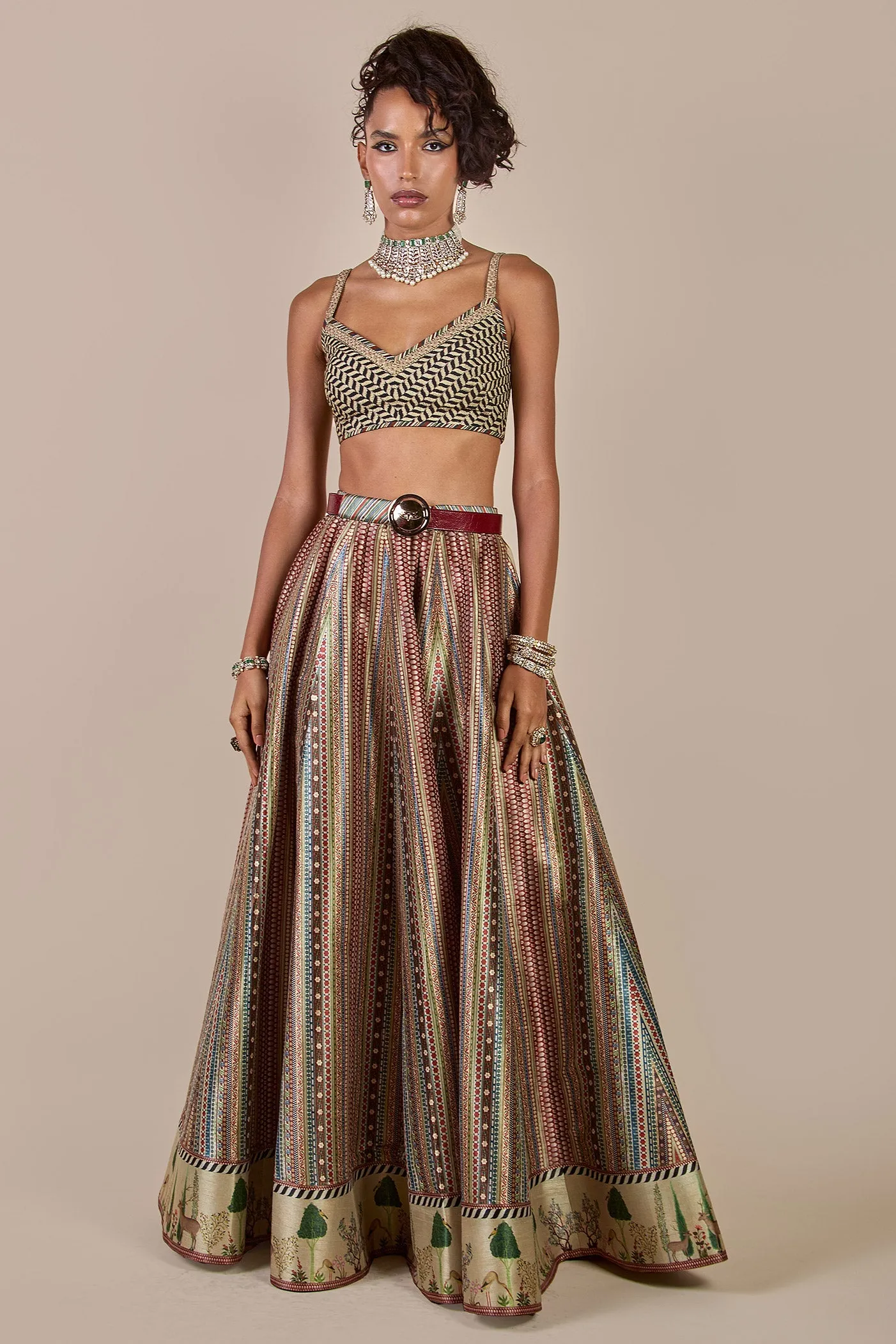 Creme Ivory - Multi Hued Skirt Set