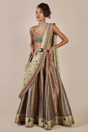 Creme Ivory - Multi Hued Skirt Set