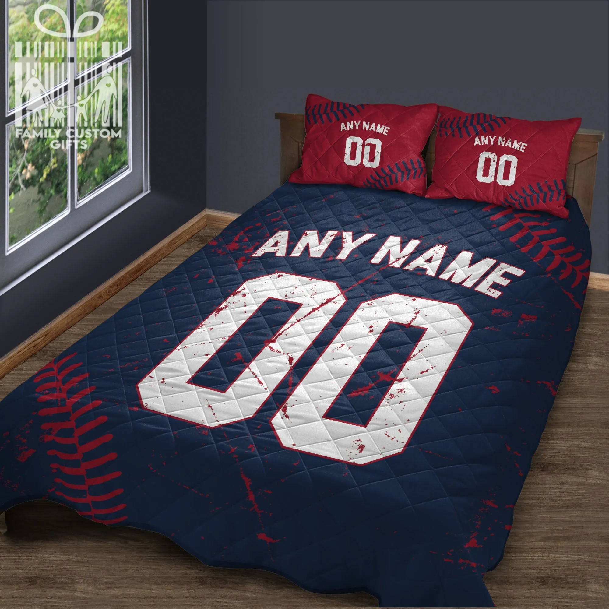 Custom Quilt Sets Baltimore Jersey Personalized Baseball Premium Quilt Bedding for Men Women