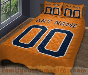 Custom Quilt Sets Houston Jersey Personalized Baseball Premium Quilt Bedding for Boys Girls Men Women