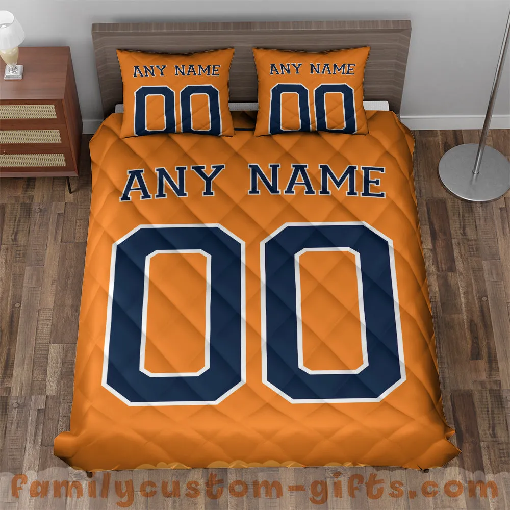 Custom Quilt Sets Houston Jersey Personalized Baseball Premium Quilt Bedding for Boys Girls Men Women