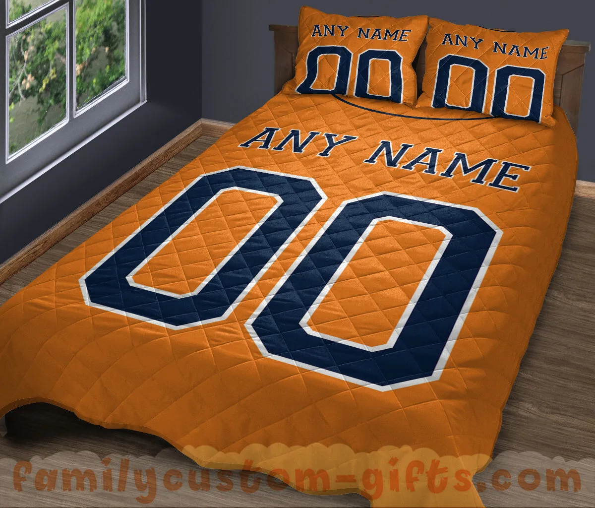 Custom Quilt Sets Houston Jersey Personalized Baseball Premium Quilt Bedding for Boys Girls Men Women
