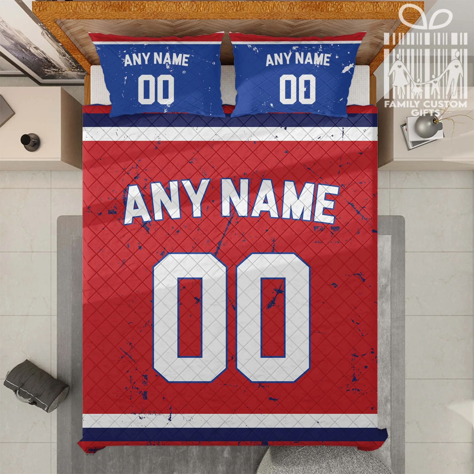 Custom Quilt Sets Montreal Jersey Personalized Ice hockey Premium Quilt Bedding for Men Women