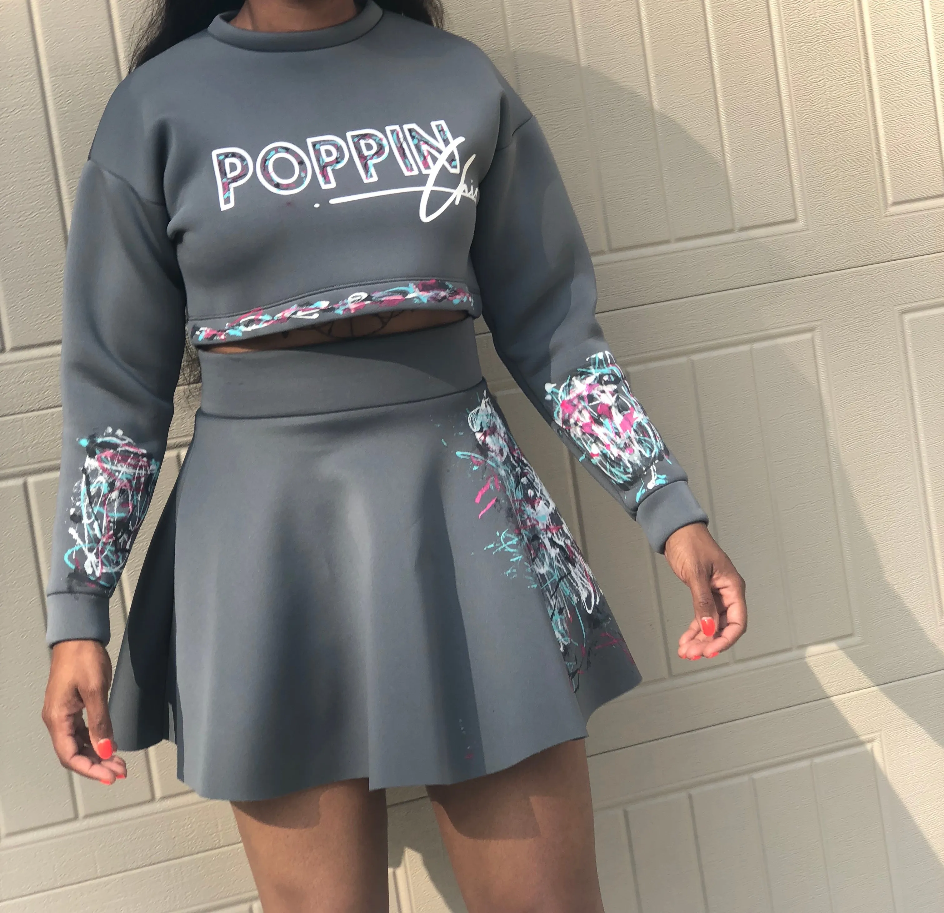 Custom Splatter POPPIN Two Piece Set