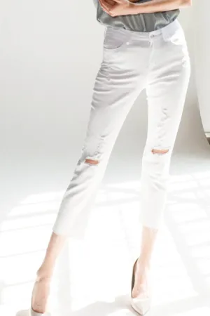 Distressed Straight Jeans