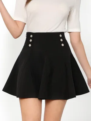 Dual Button Front Flare Skirt( CLEARANCE SALE