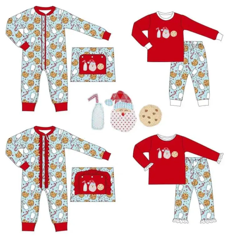 Embroidered Milk & Cookies PJ Sets