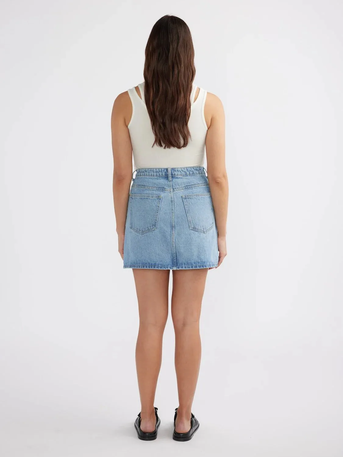 ENA Pelly II REESE Denim Mini Skirt - Mid Blue Wash
