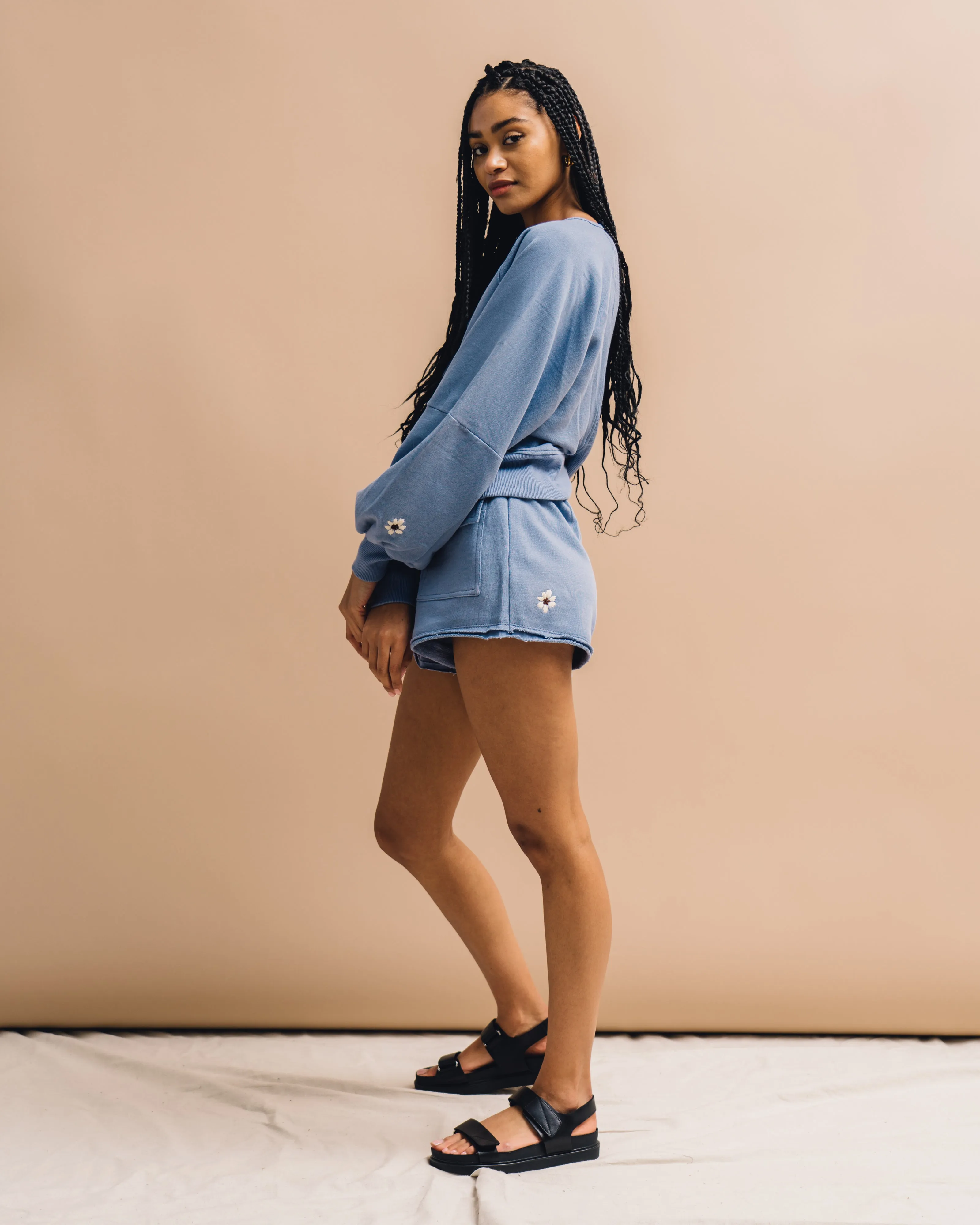 Evyn Sweatshort-Cielo