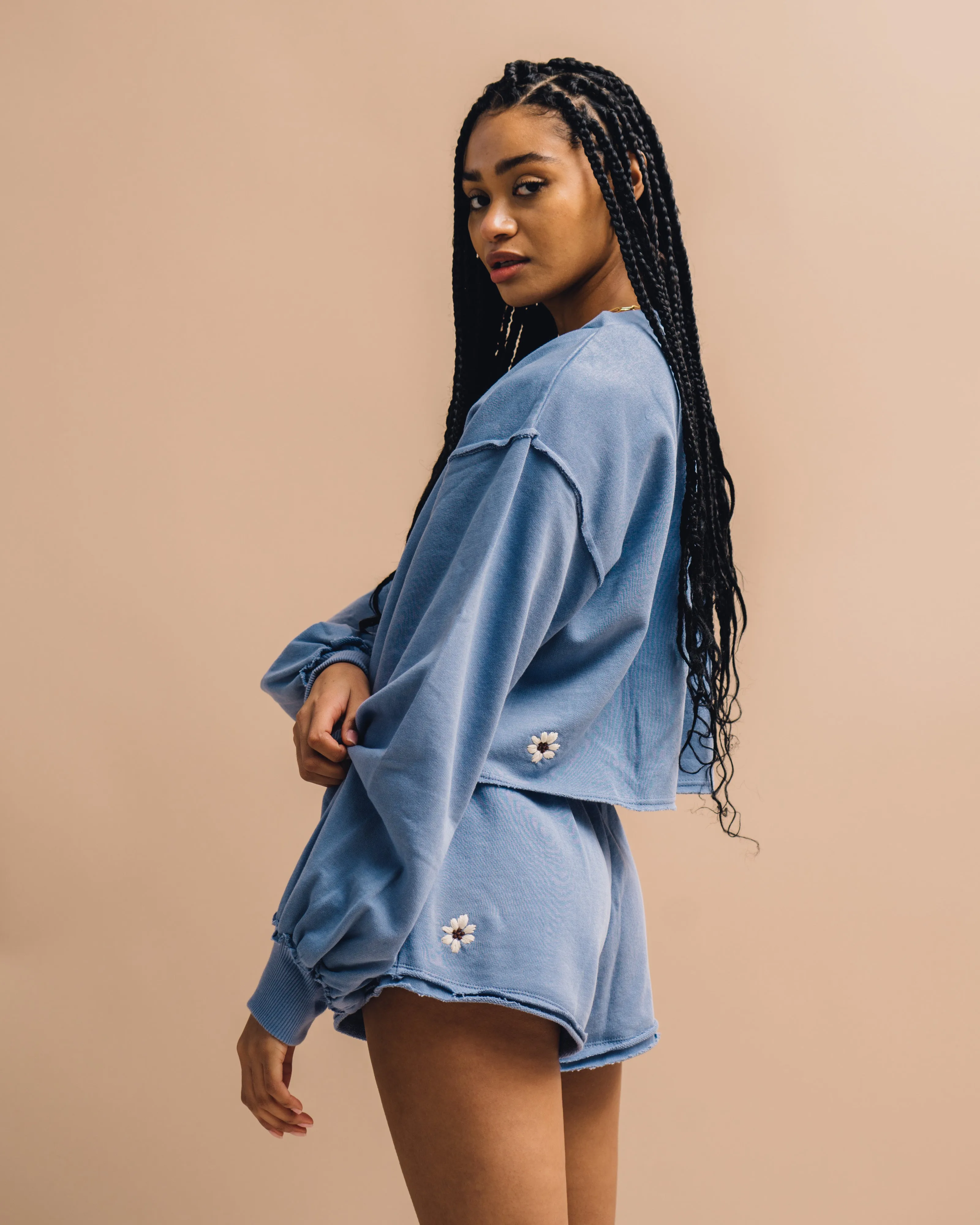 Evyn Sweatshort-Cielo
