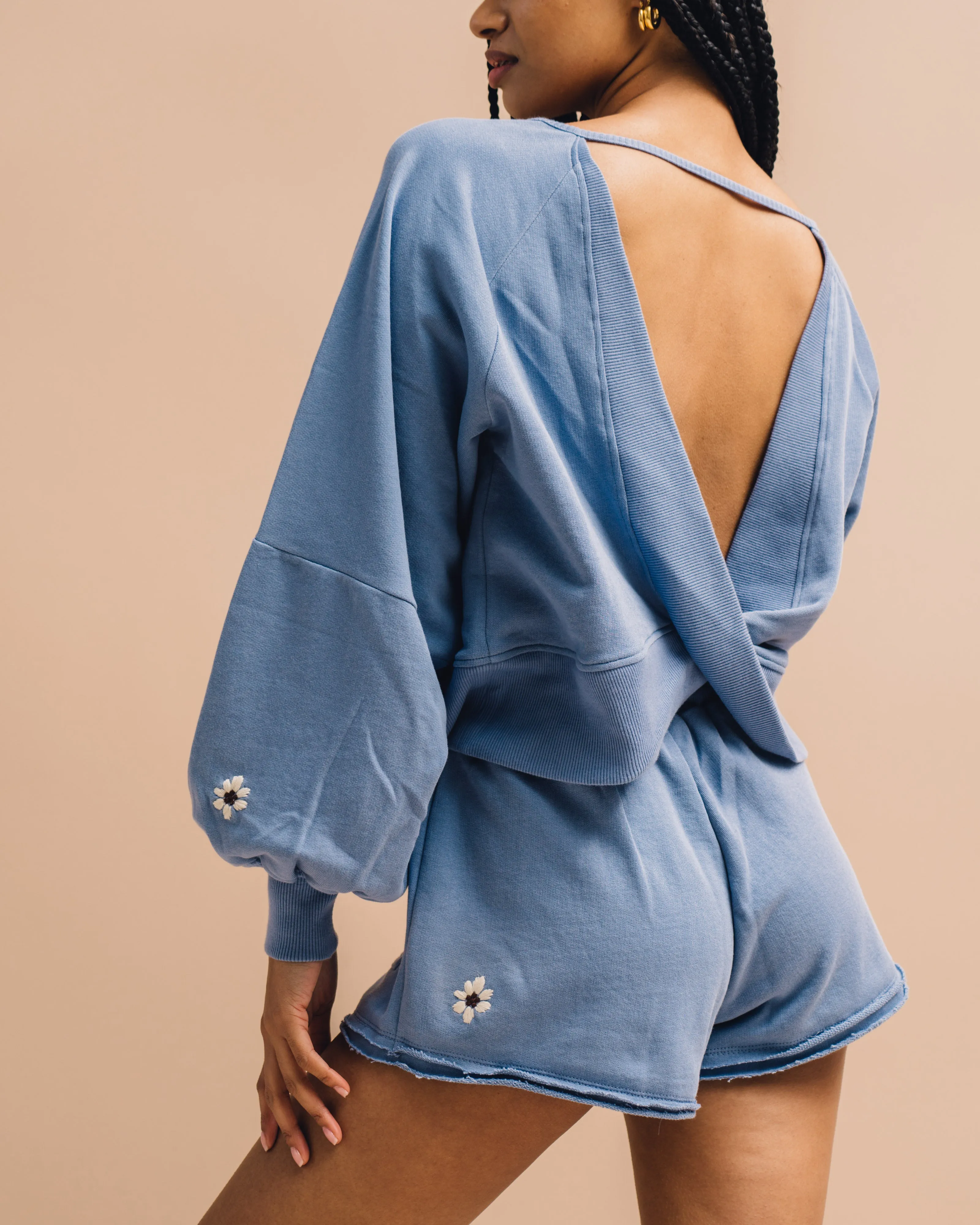 Evyn Sweatshort-Cielo