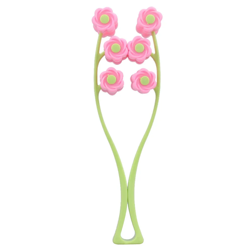 Facial Massager Roller Portable Flower Shape Face-lift Machine Elastic Anti Wrinkle Slimming Face  -Pink