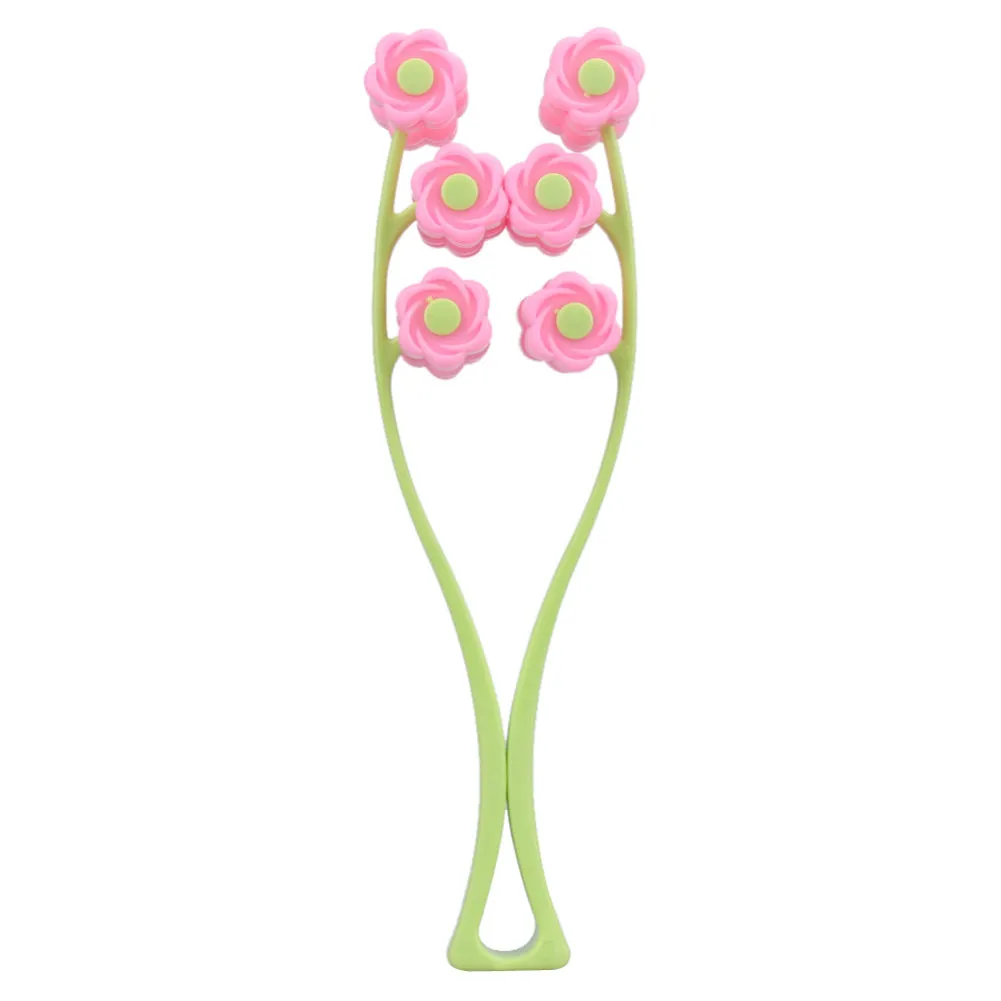 Facial Massager Roller Portable Flower Shape Face-lift Machine Elastic Anti Wrinkle Slimming Face  -Pink