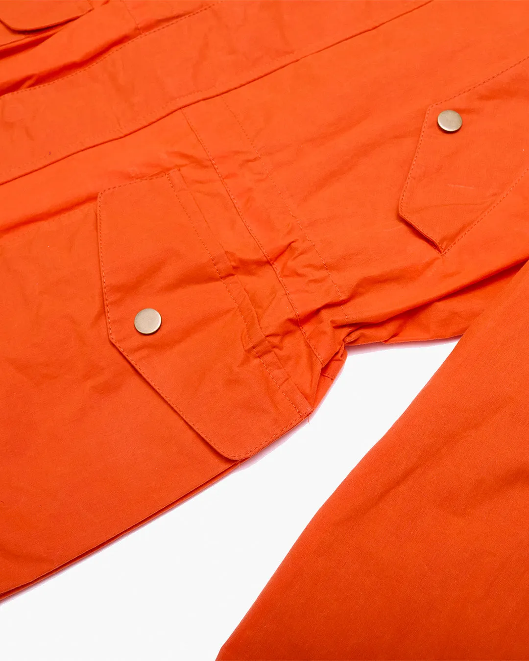 Fire Red Lightly Waxed Cotton Parka