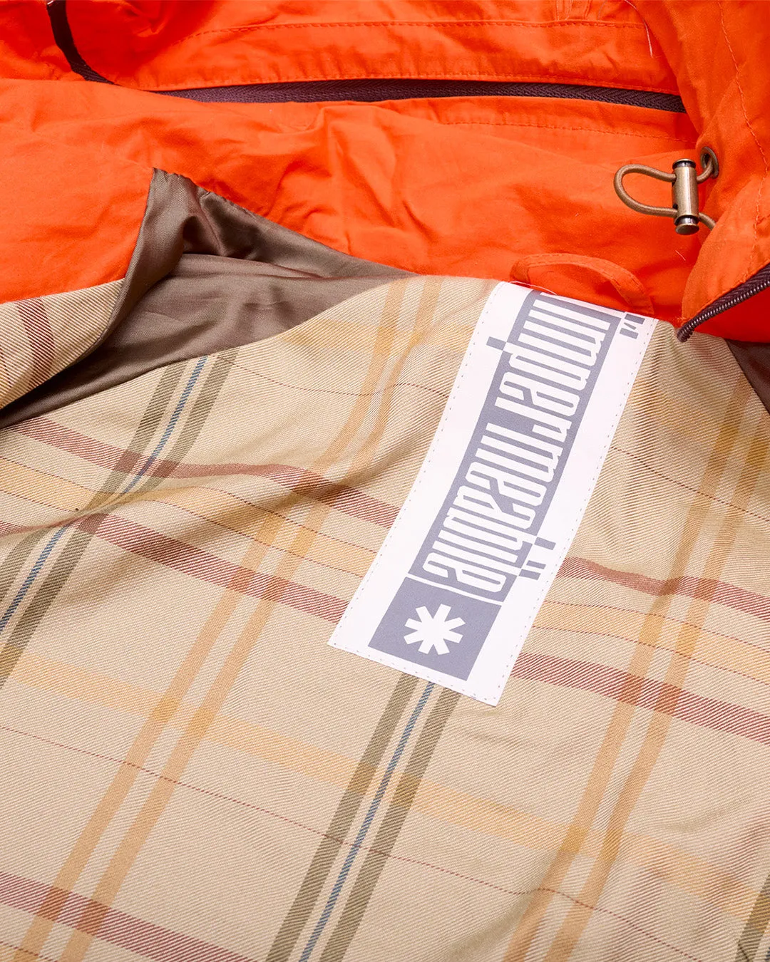 Fire Red Lightly Waxed Cotton Parka