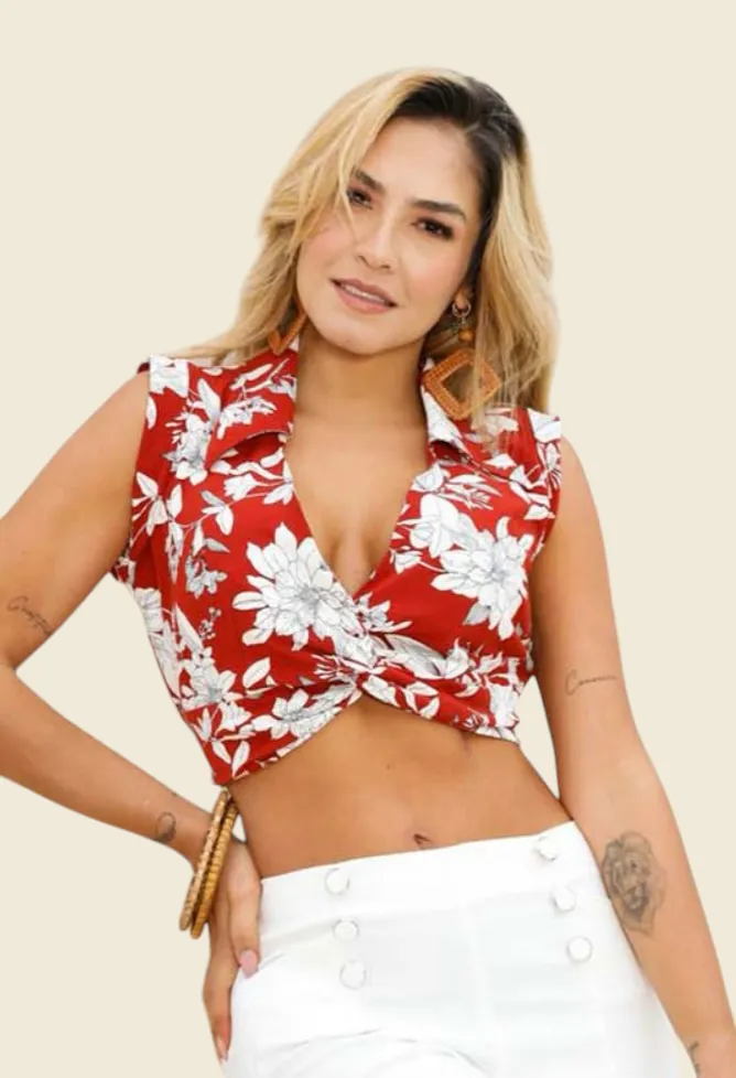 Floral Crop Top Blouse