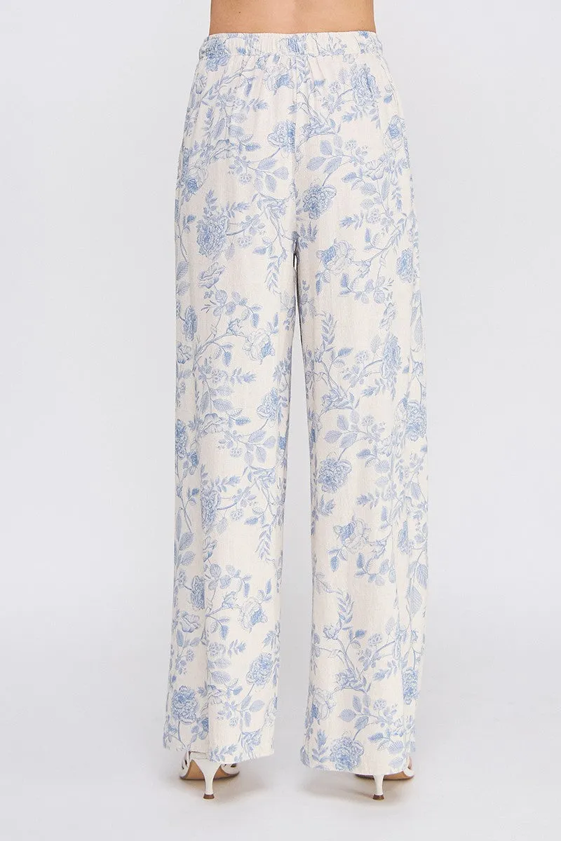 floral print wide leg pants