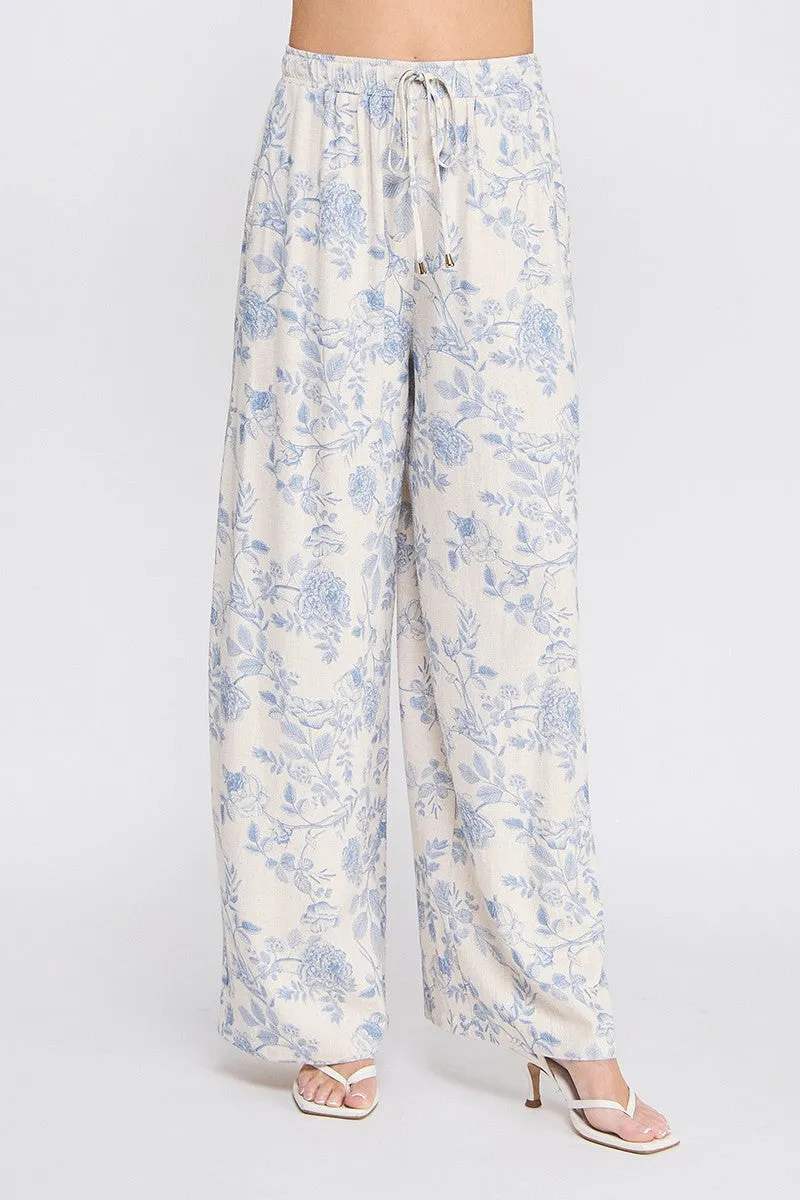 floral print wide leg pants