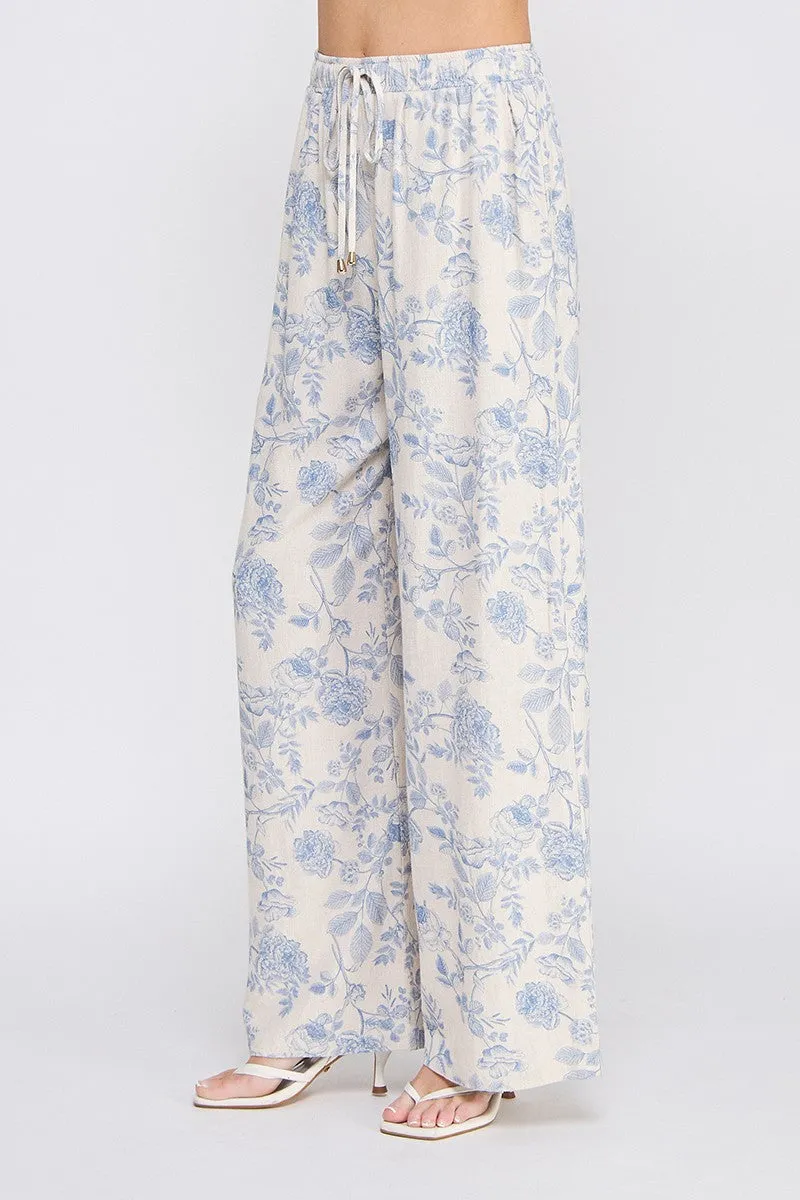 floral print wide leg pants