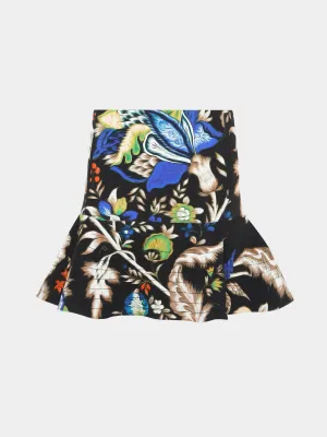 Foliage Flared Mini Skirt