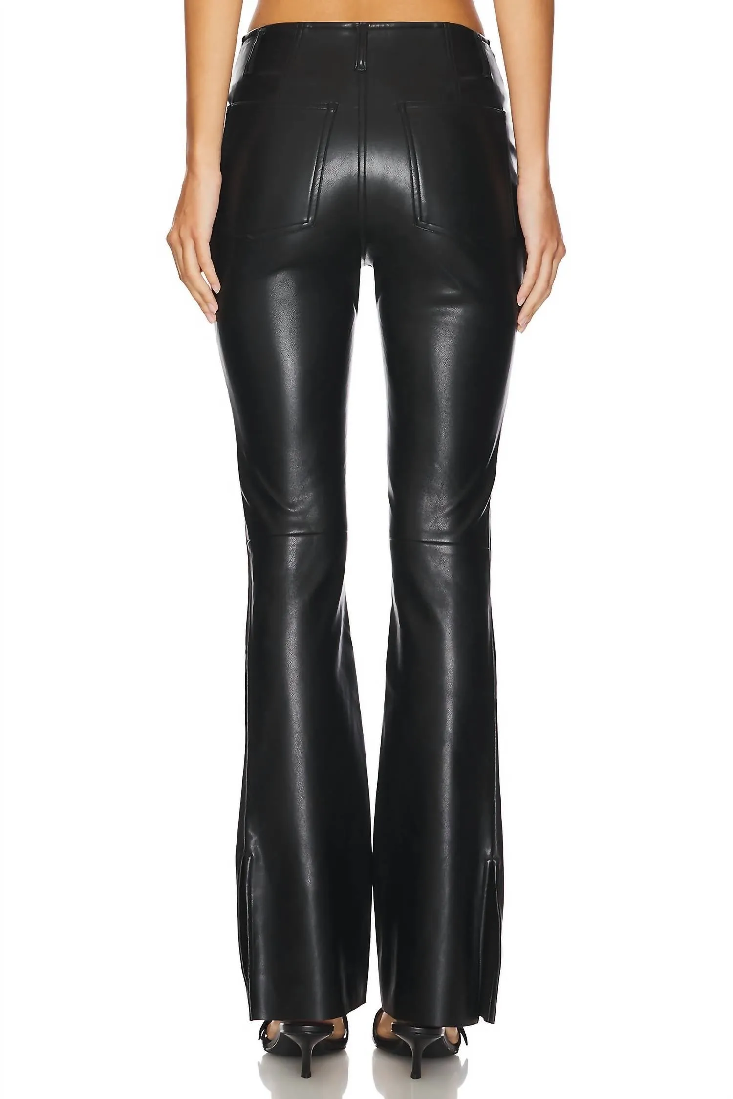 Free People - Level Up Vegan Leather Slit Boot Cut Pants