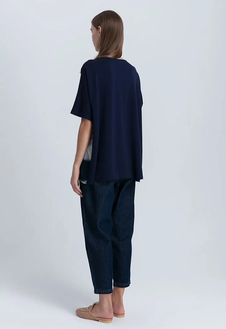 Fringed Loose High Waist Straight Denim Pants