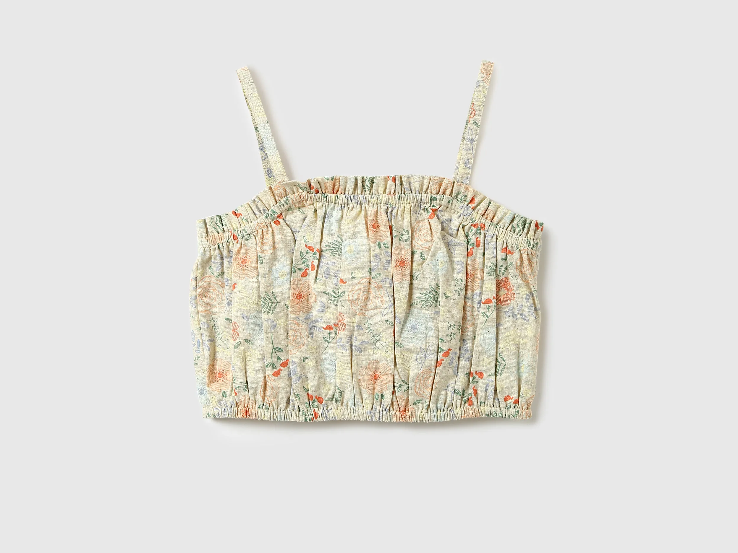 Girls Printed Shoulder Strap Top