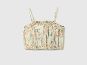 Girls Printed Shoulder Strap Top