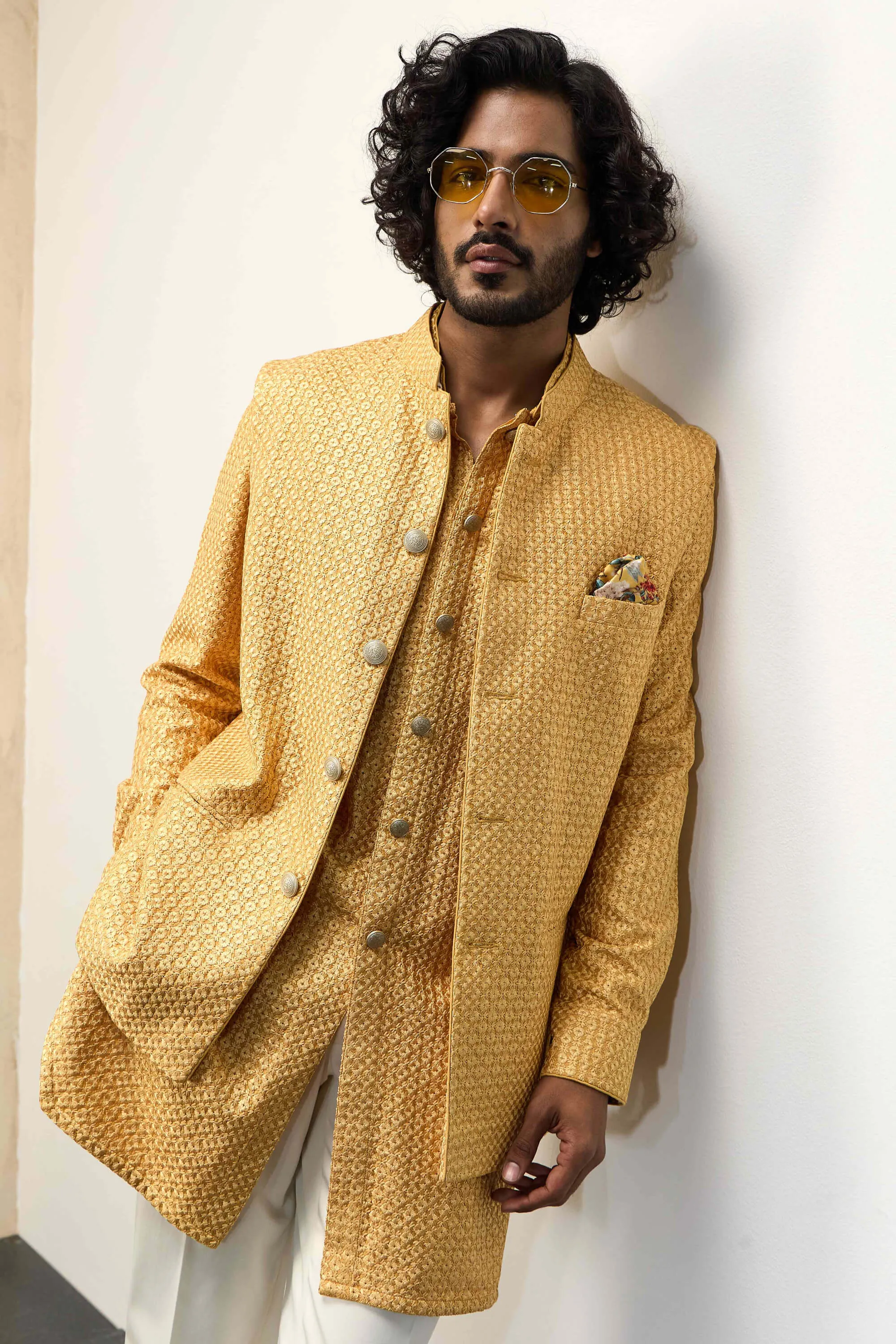 Golden hour inara nehru jacket set