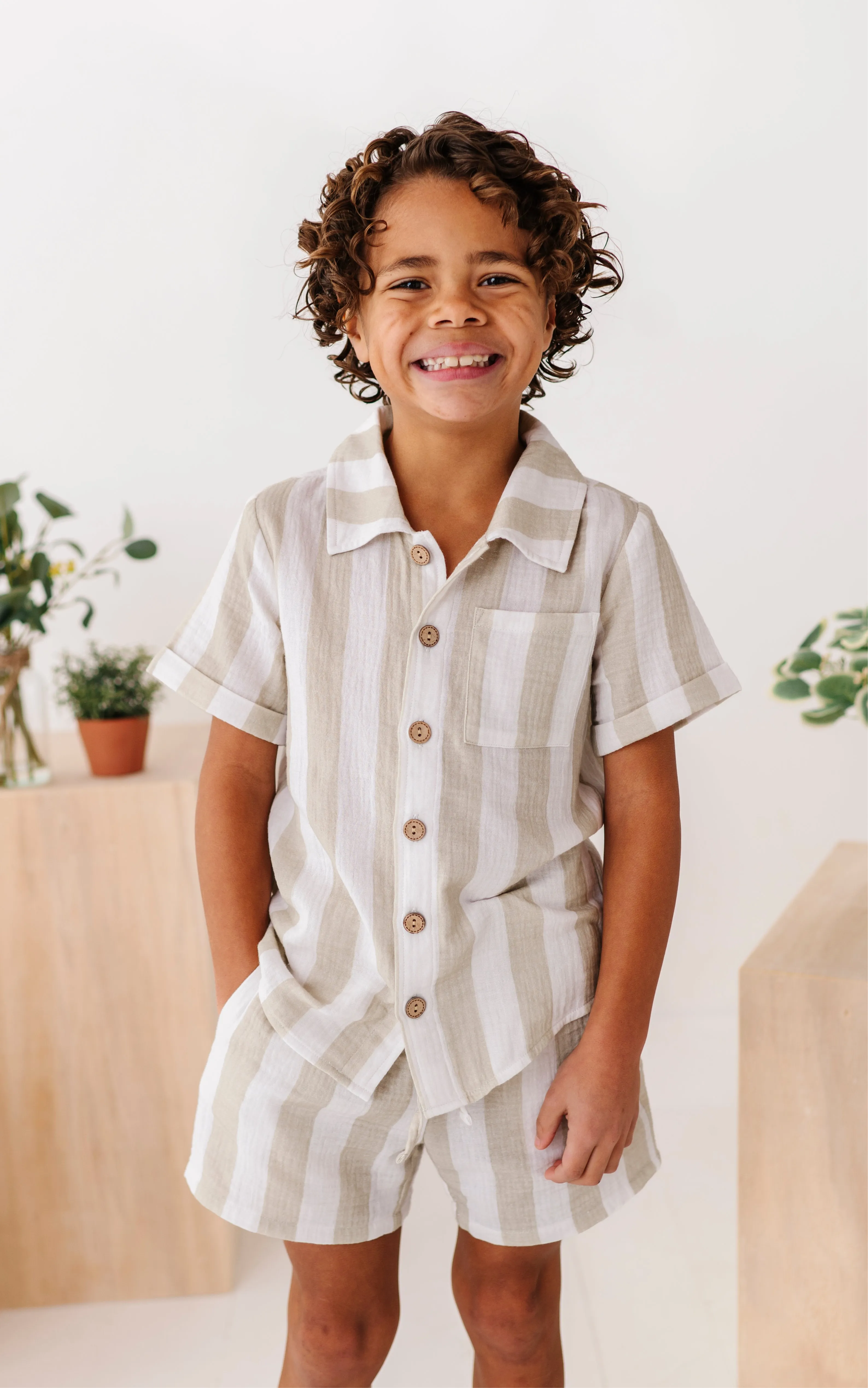 Green Costal Stripe | Boys Set