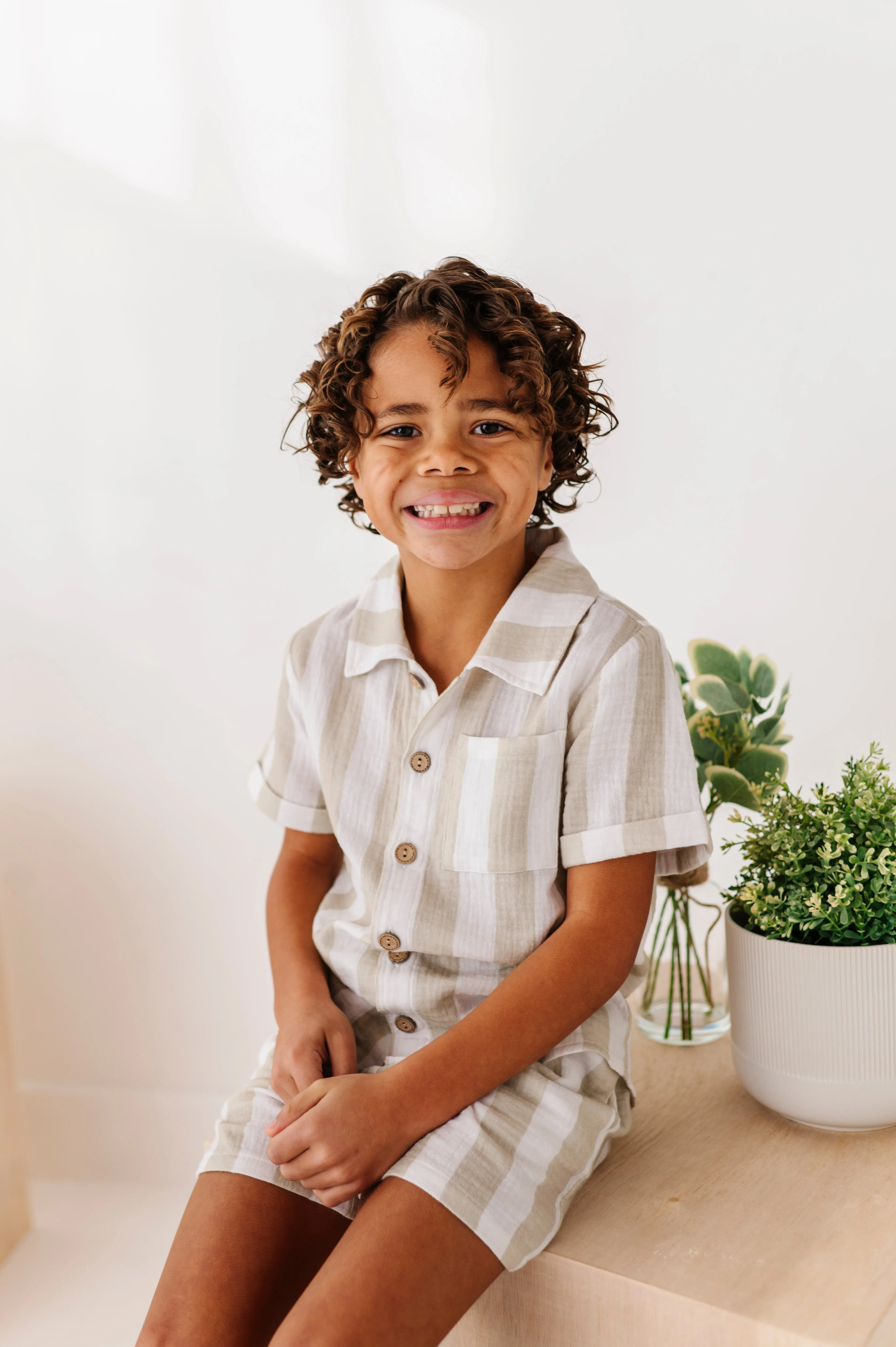 Green Costal Stripe | Boys Set