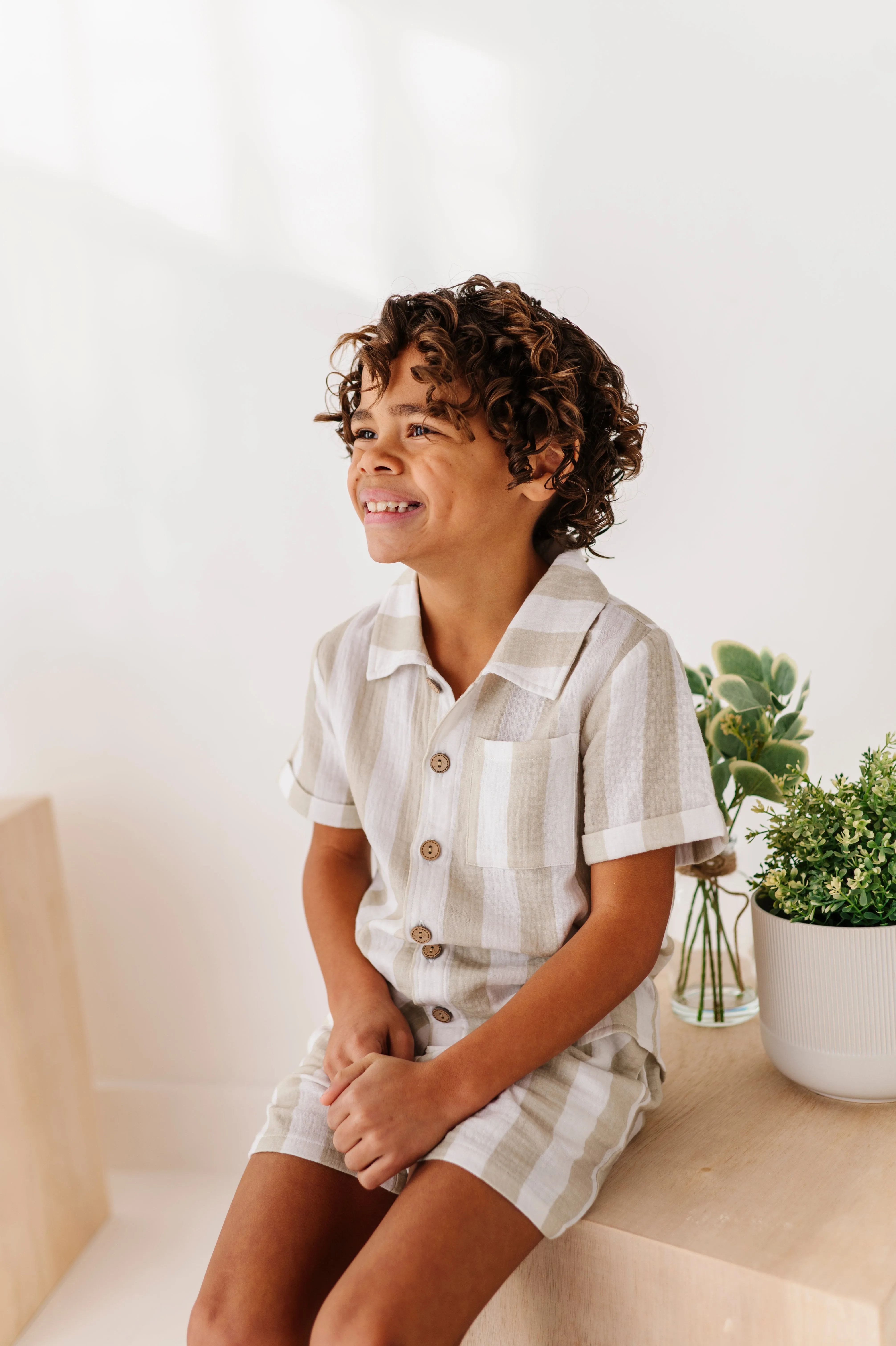 Green Costal Stripe | Boys Set