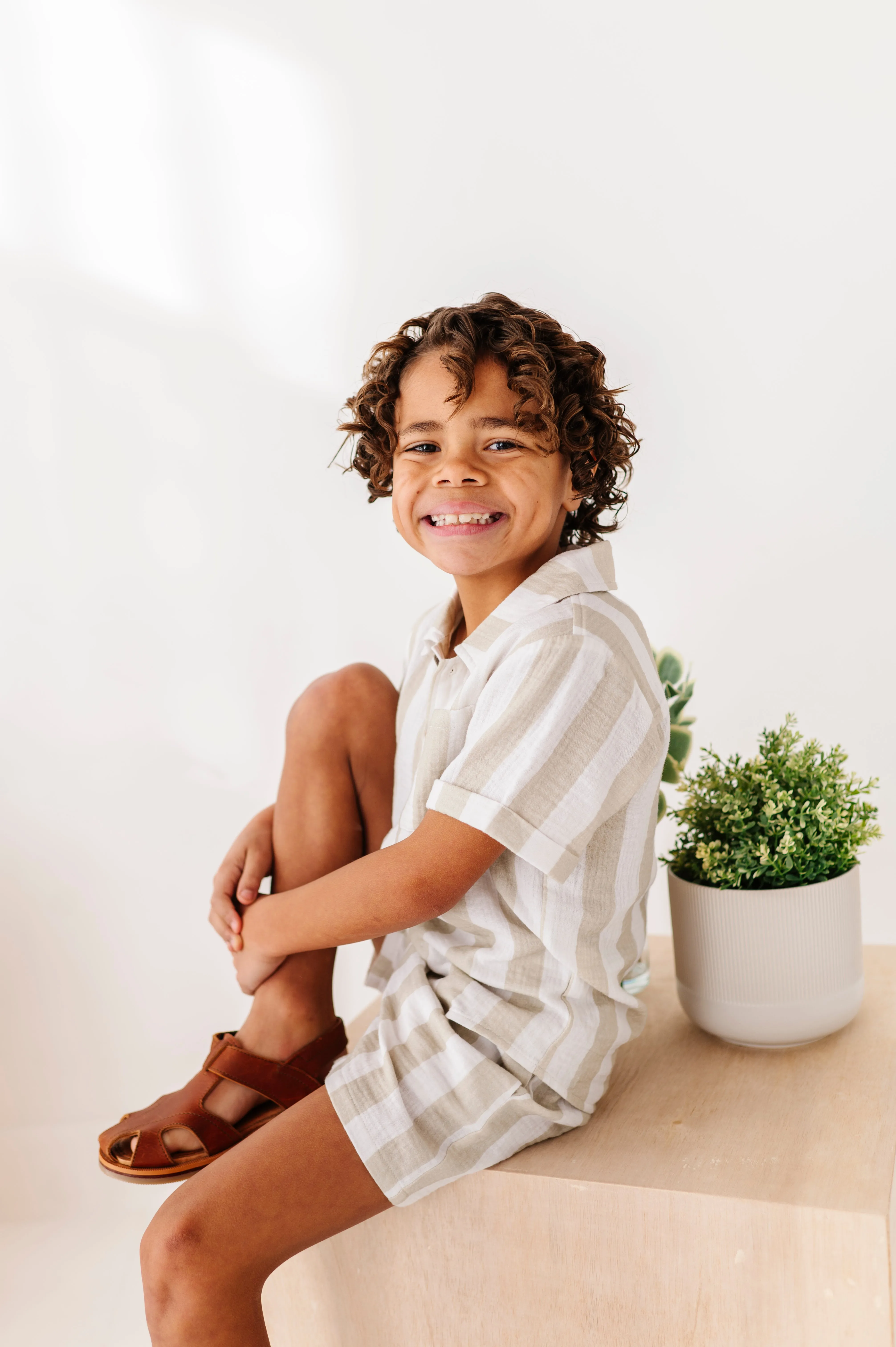 Green Costal Stripe | Boys Set
