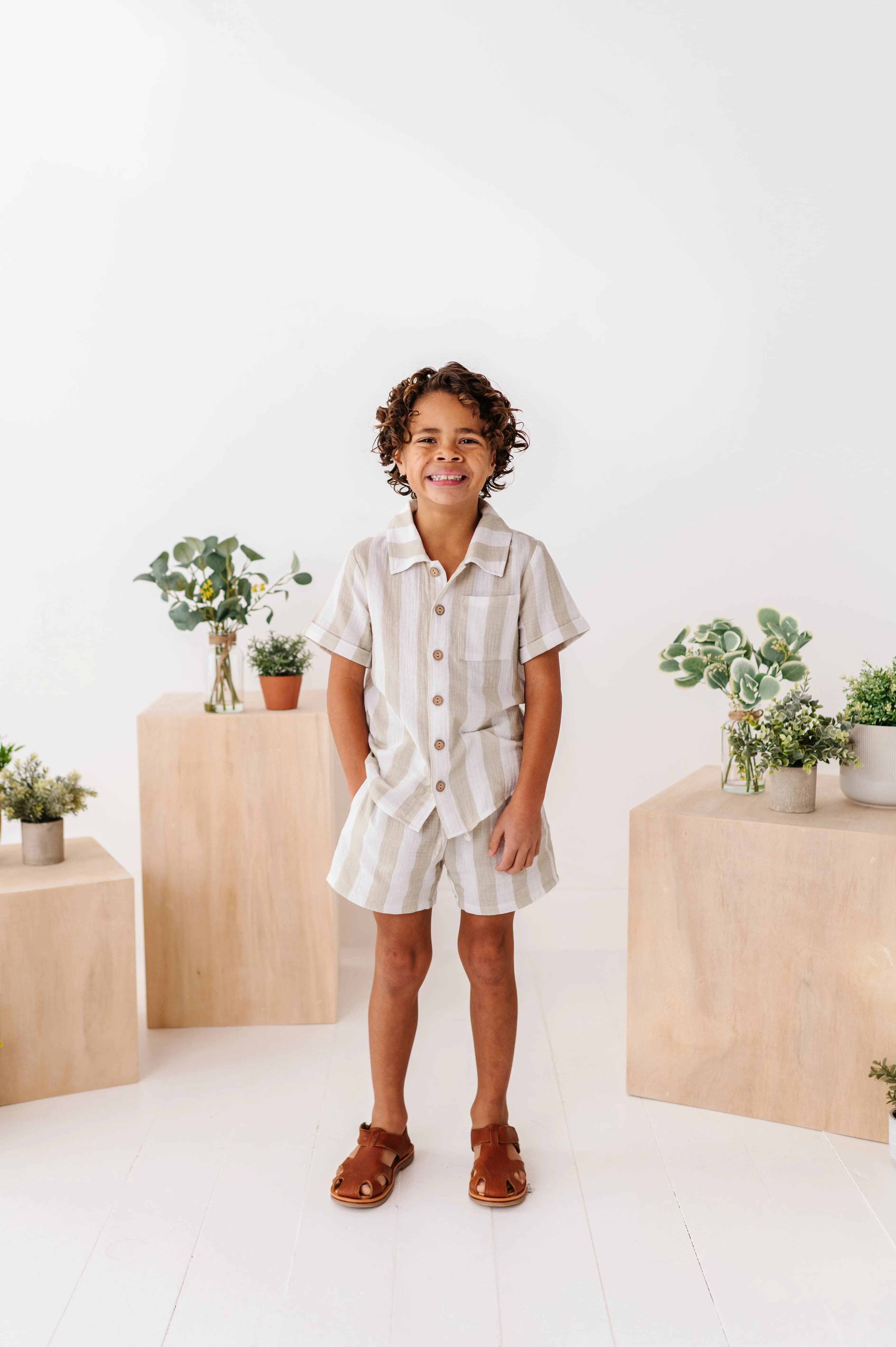 Green Costal Stripe | Boys Set