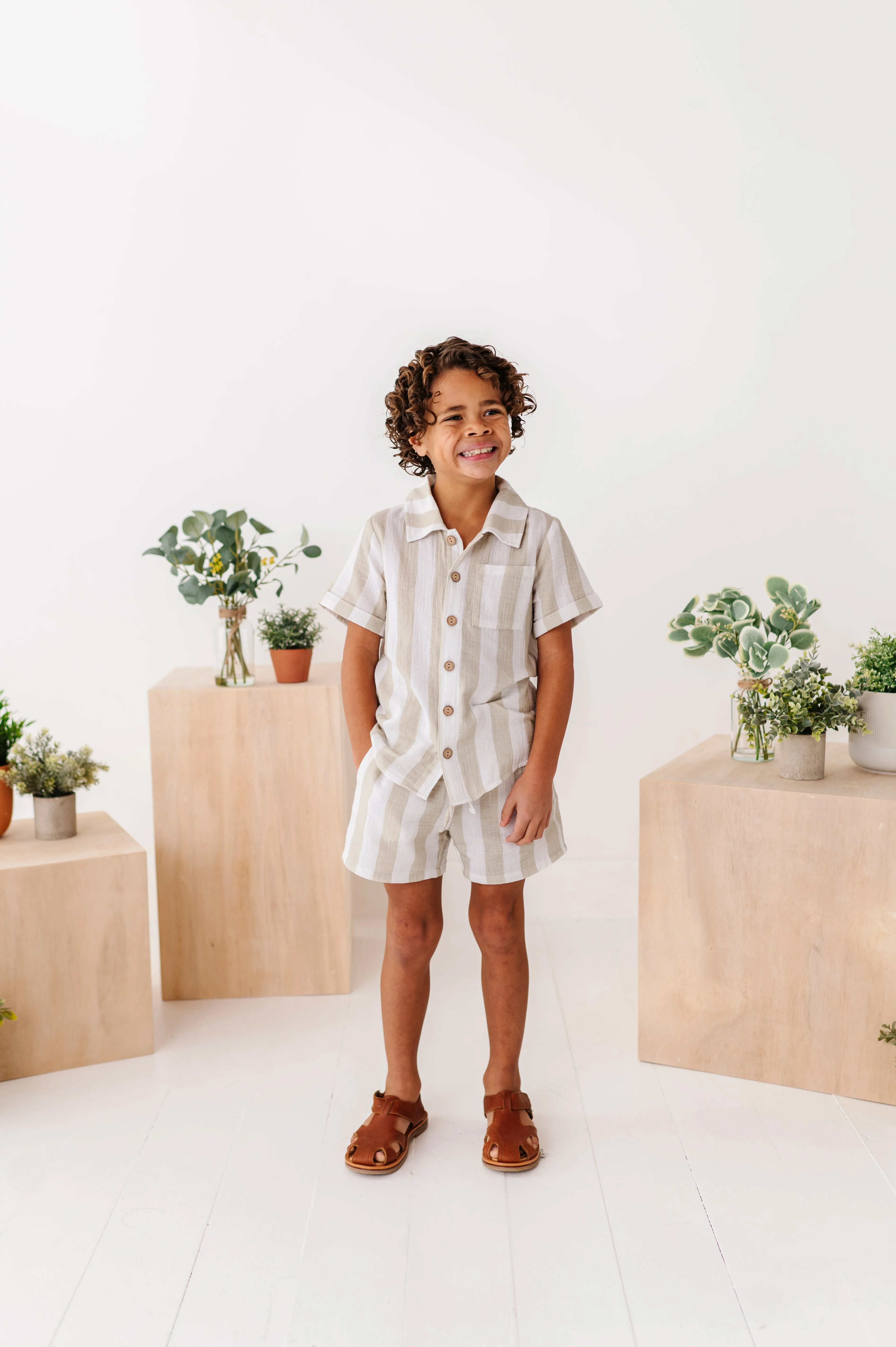 Green Costal Stripe | Boys Set