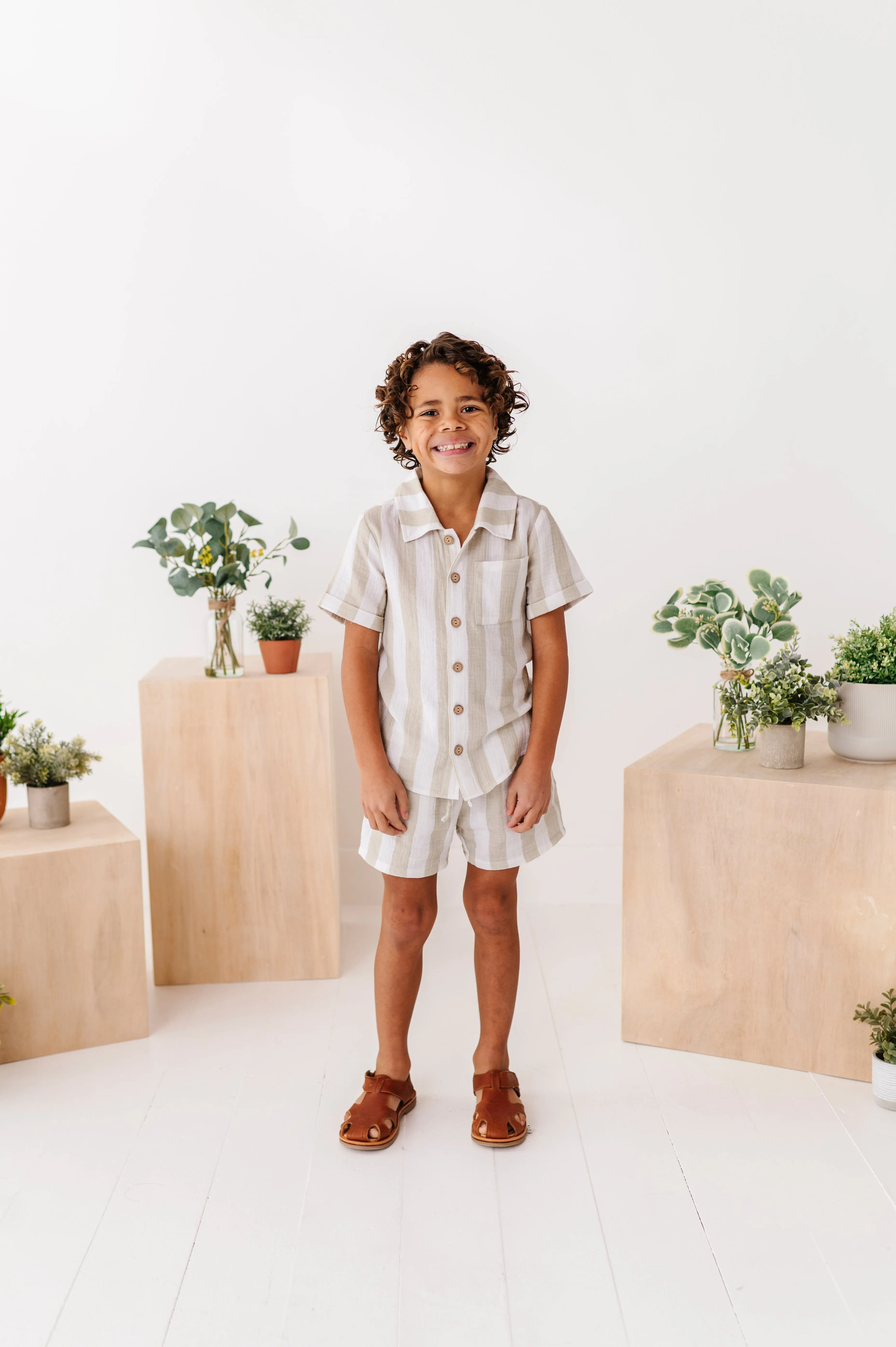 Green Costal Stripe | Boys Set