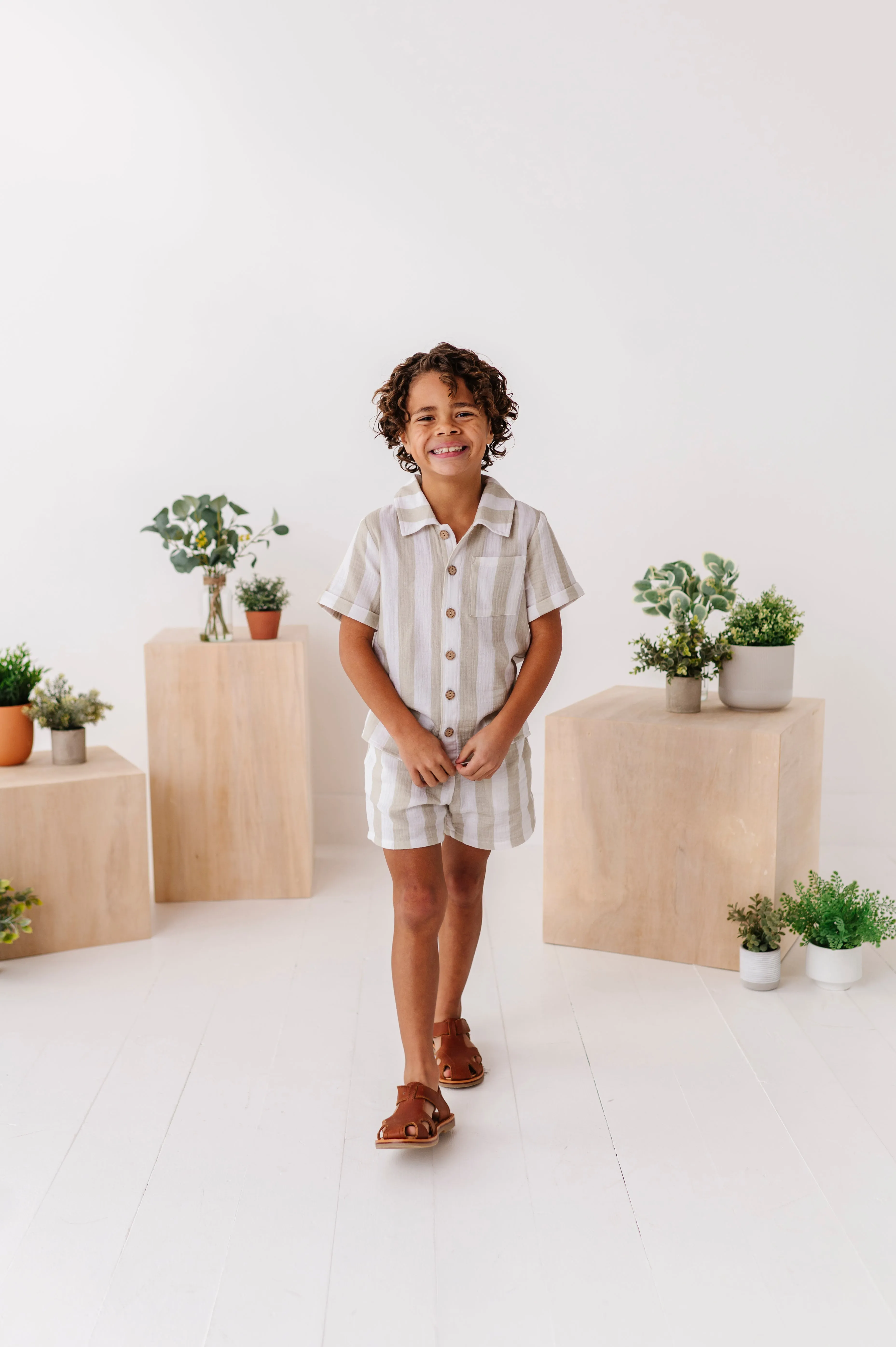 Green Costal Stripe | Boys Set