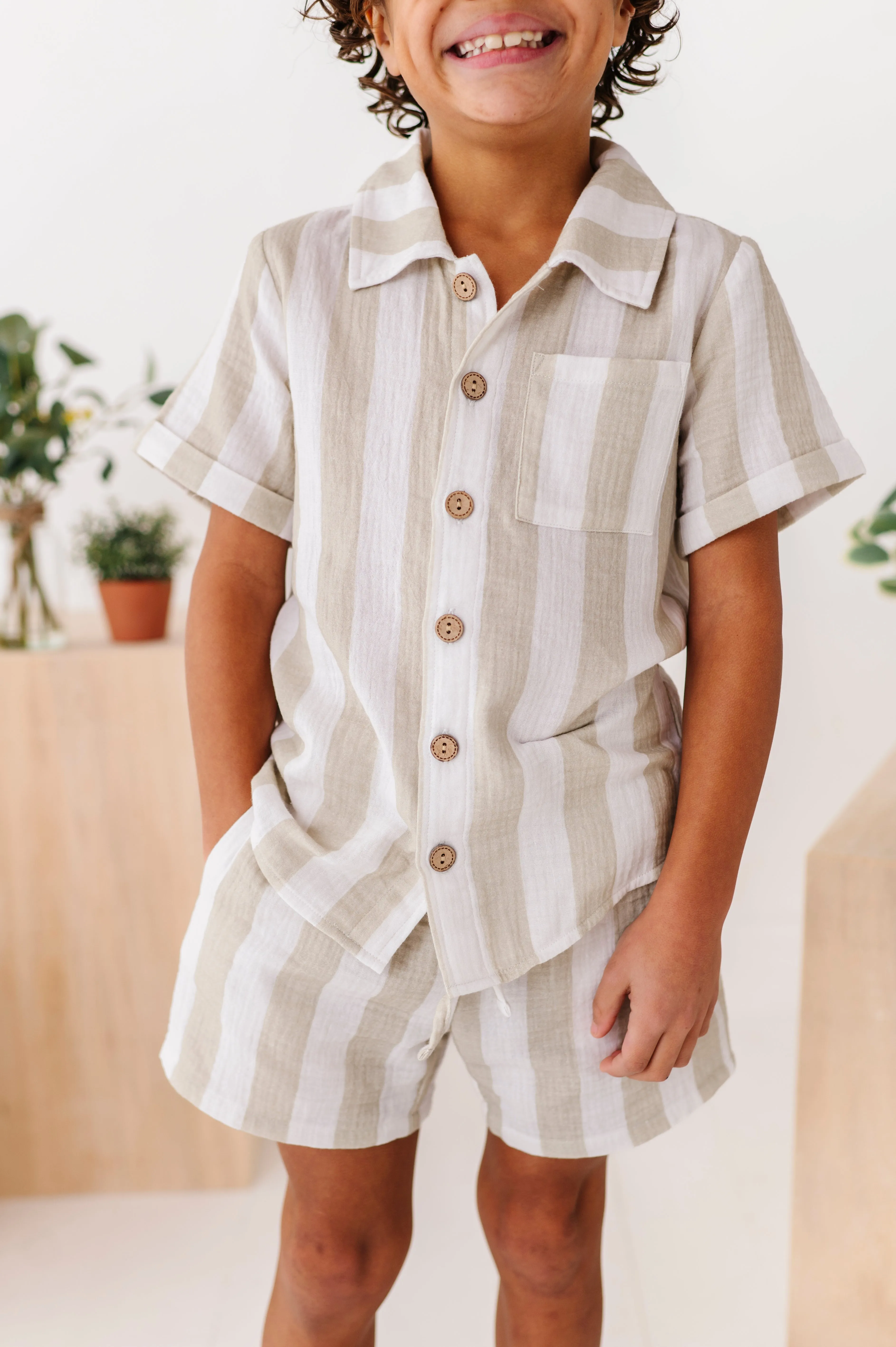 Green Costal Stripe | Boys Set