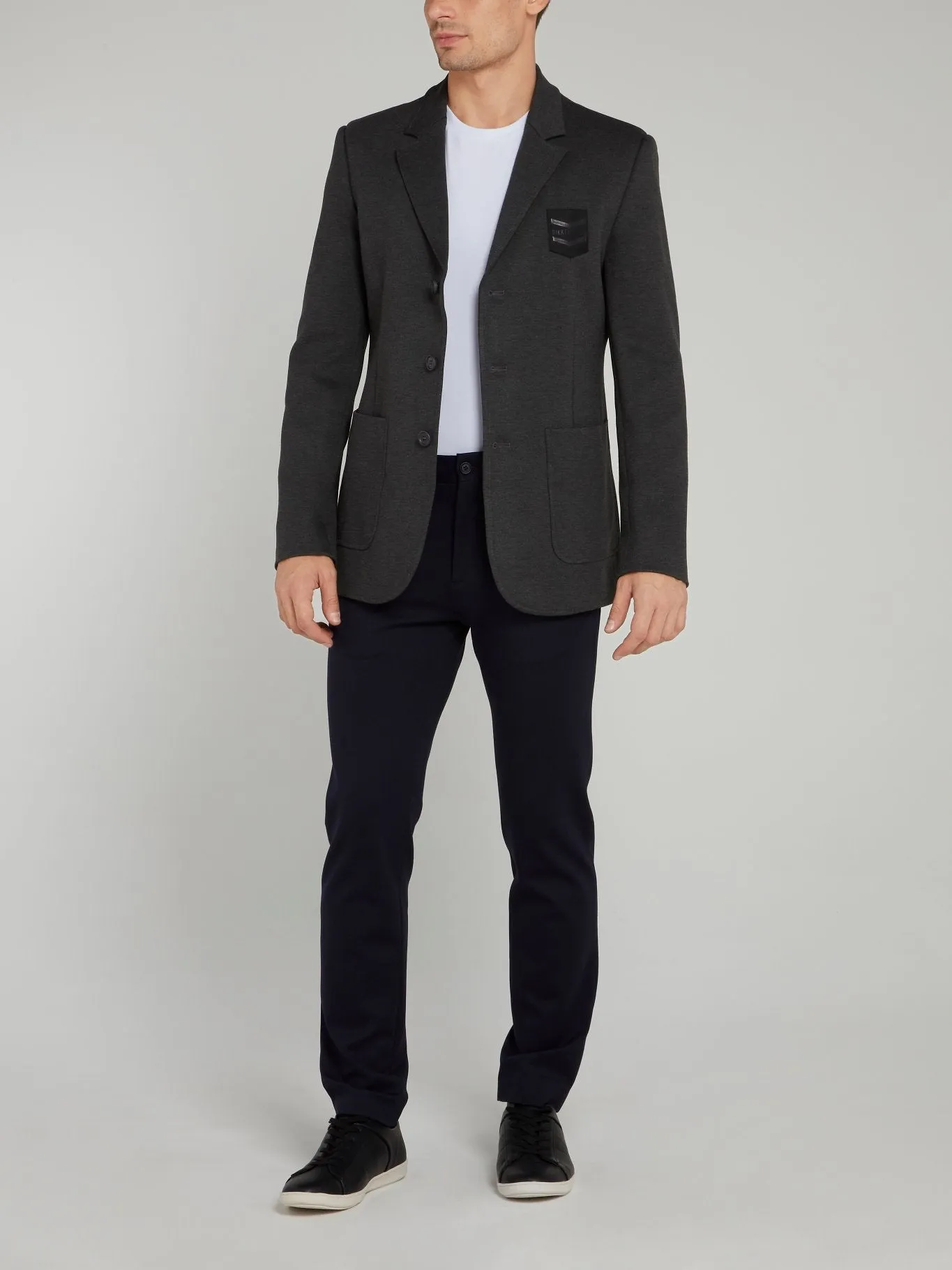 Grey Logo Appliquéd Blazer