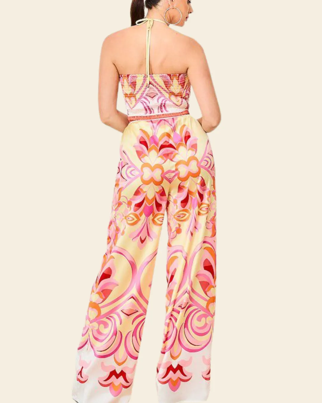 HALTER SCARF PANT SET