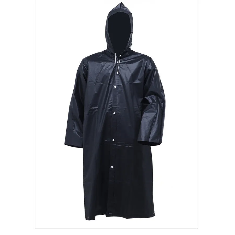 Hamlin Pemp Jas Hujan Pria Wanita Portable Raincoat Poncho with Hood Material EVA ORIGINAL - Black