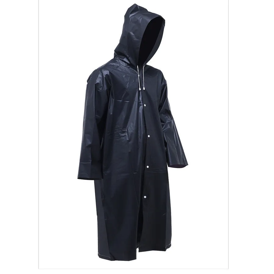 Hamlin Pemp Jas Hujan Pria Wanita Portable Raincoat Poncho with Hood Material EVA ORIGINAL - Black