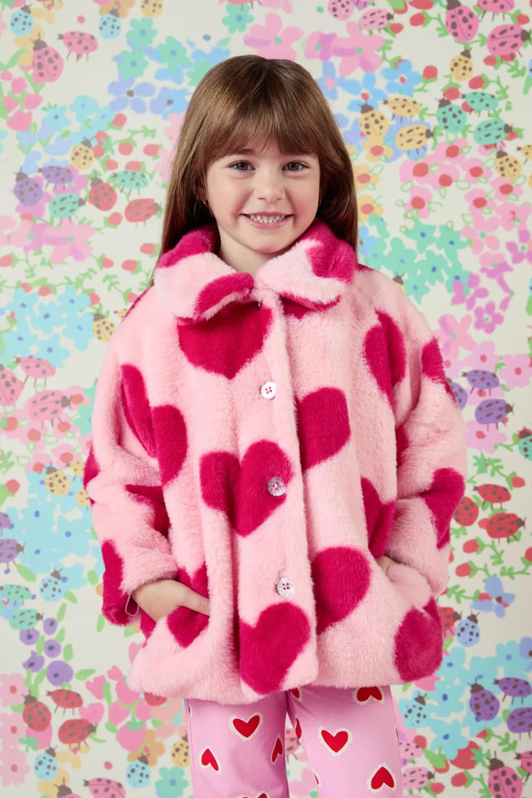 Hearts Kids Faux Fur Jacket