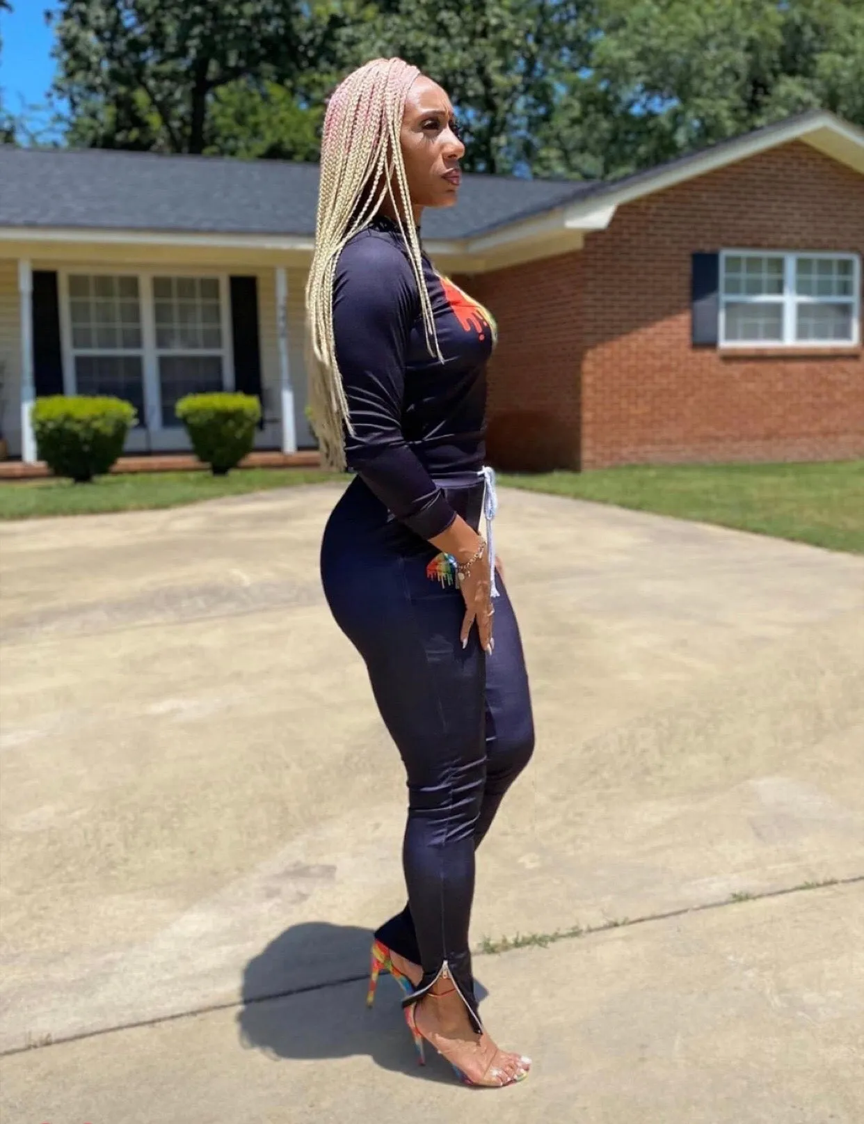 Her Black Two Piece Activewear