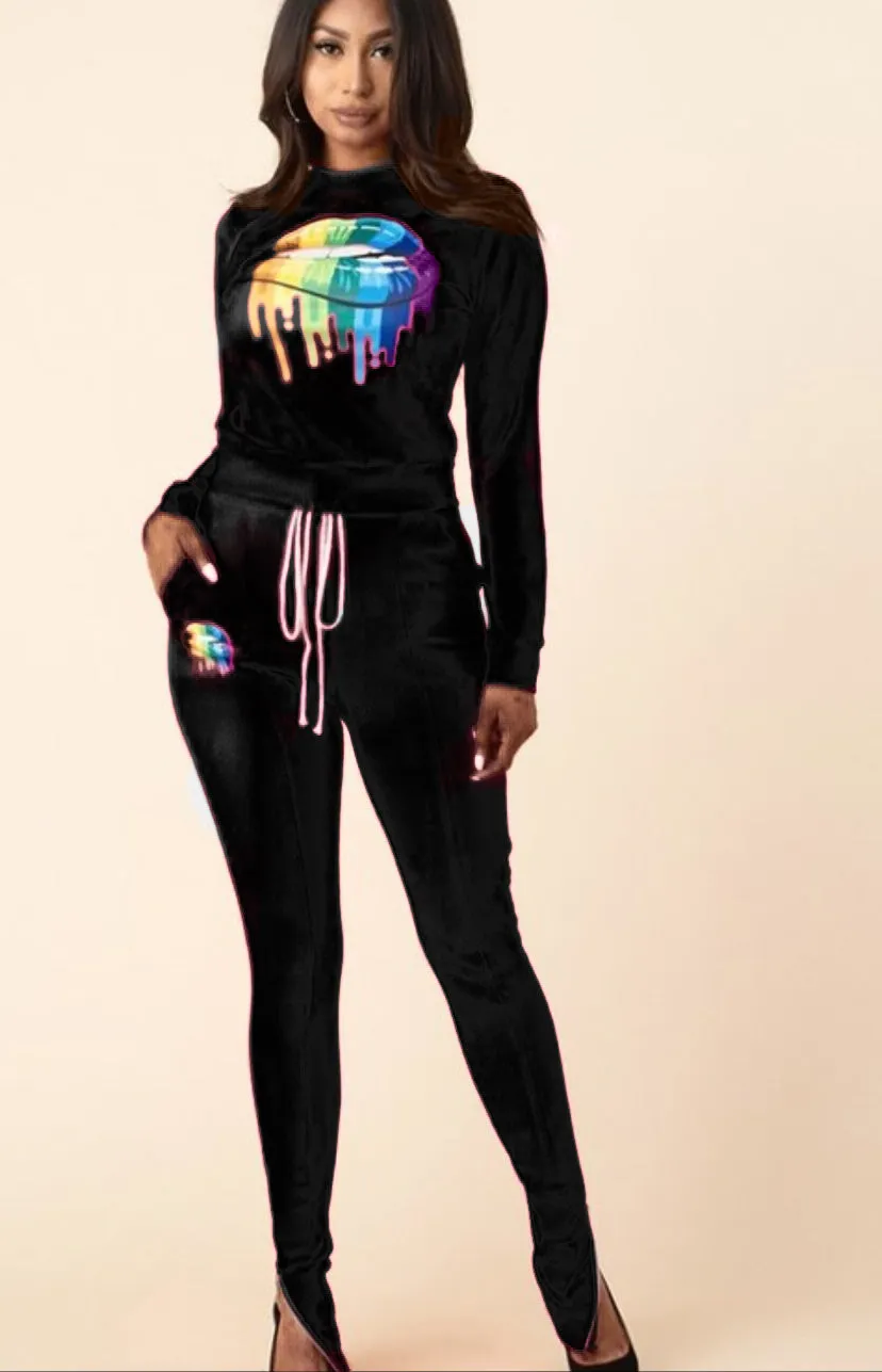 Her Black Two Piece Activewear