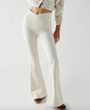High Rise Front Crossover Flared Pants