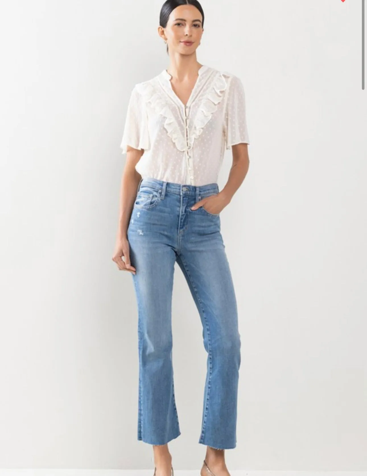High Rise Kick Flare Medium Wash Jeans